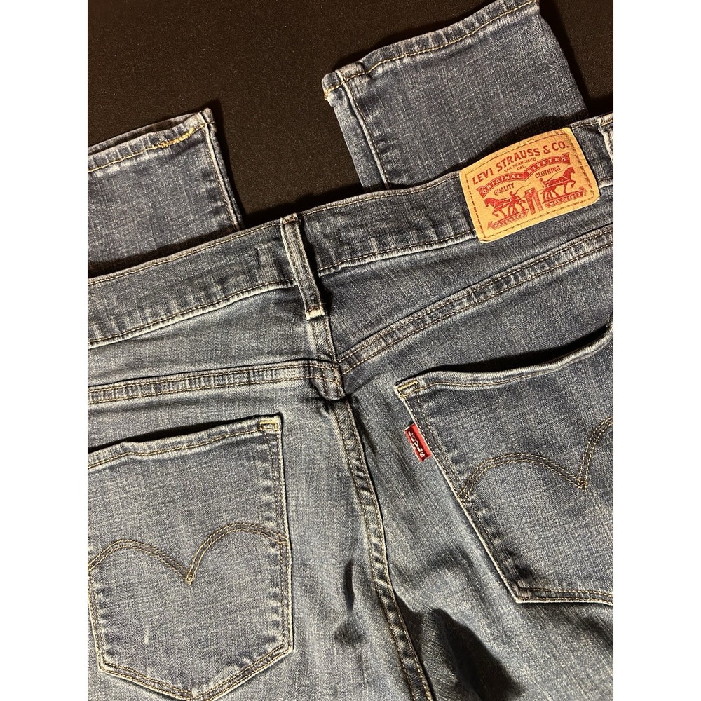 Levis Shaping Skinny Ankle Blue Denim Jeans Stretch Size 29
